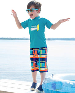 Plaid Swim Trunks